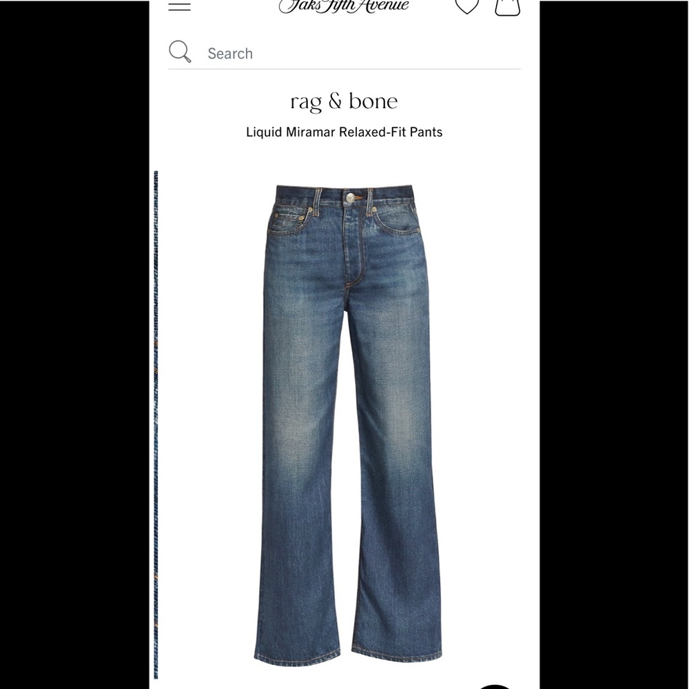 BNWT Rag and Bone Liquid Miramar Wide Leg Pant